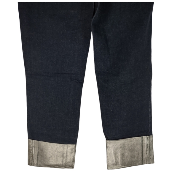 Mossimo Size 28 2R Denim Mid Rise Straight Dark Blue Capri Super Stretch Silver - Picture 10 of 13